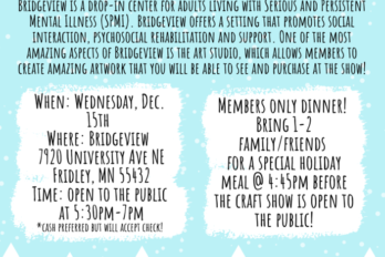 Bridgeview Winter Arts and Crafts Show is Dec. 15